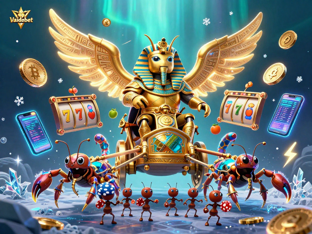 Experience Vaidebet's thrilling slot games with golden beetles and dazzling bonuses.