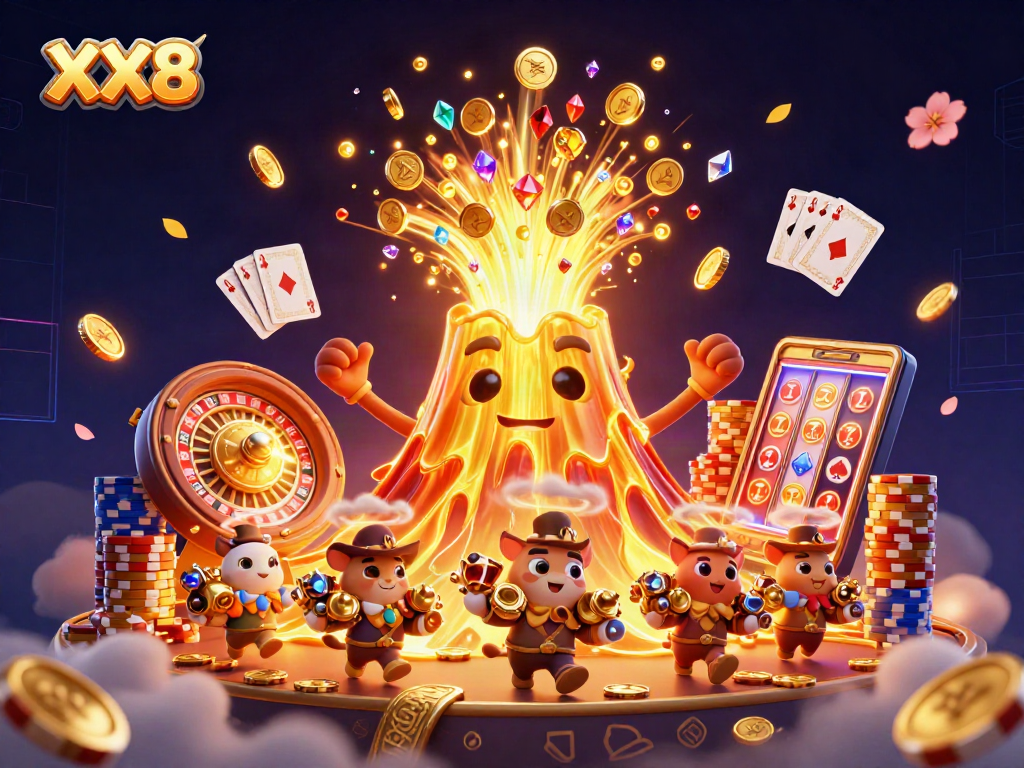 Engage with winning strategies at XX8, showcasing vibrant gaming elements and rewards.