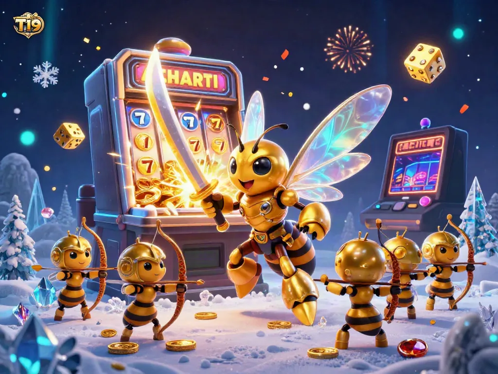 T19 offers thrilling gambling experiences with vibrant scenes of jackpot celebrations and buzzing casino excitement.