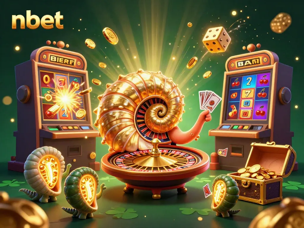 Engage in thrilling games at nbet with ancient gaming elements, illuminating casino atmosphere.