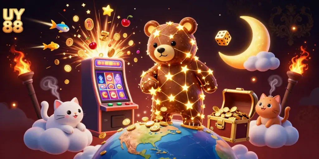 Catch jackpots and winning coins with UY 88 in this vibrant casino scene.
