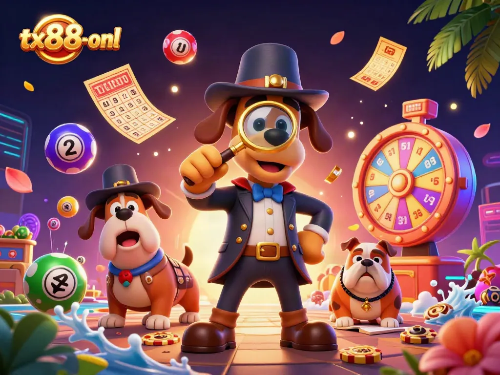 Engage with tx88-onl in a vibrant casino scene filled with excitement and colorful lottery games.