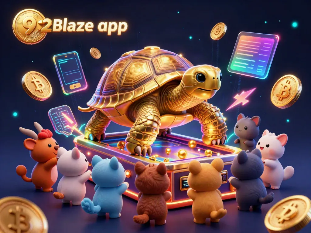 Engage in the vibrant world of the 92Blaze app with a golden tortoise pinball machine scene, filled with cheerful characters.