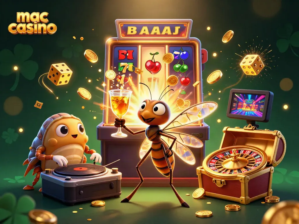 Engage in the mac casino experience with vibrant characters and dynamic gameplay elements in a rich 3D illustration.