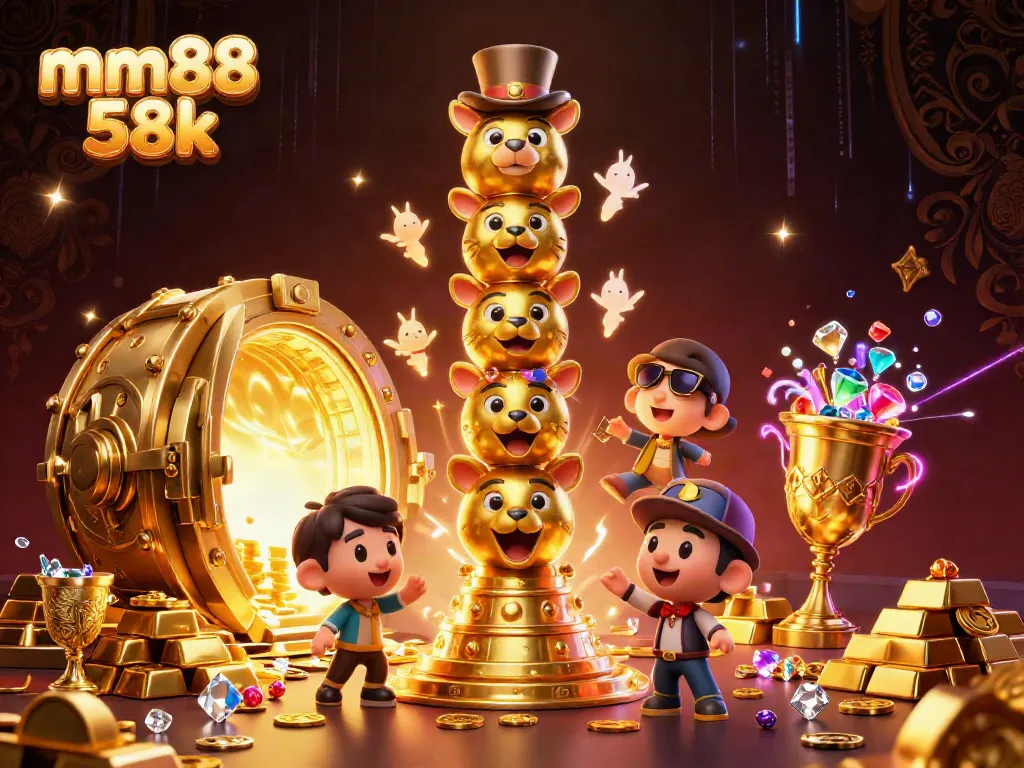 Engage in thrilling gaming adventures at mm88 58k, surrounded by treasures and casino excitement.