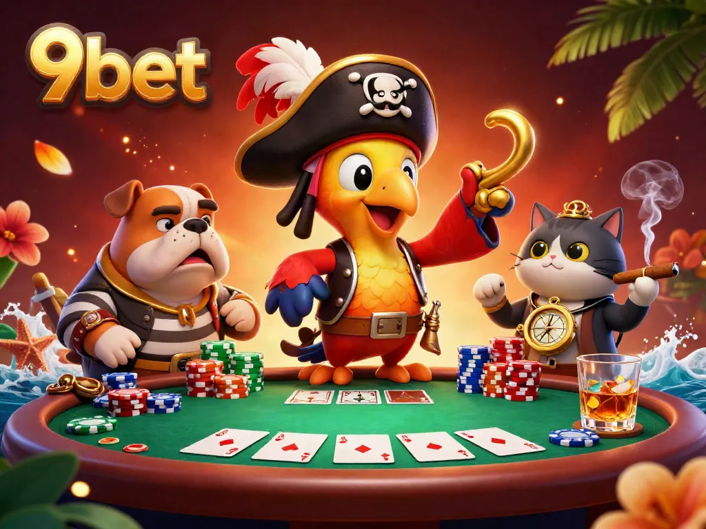Experience winning moments at 9bet with exciting poker scenes featuring vibrant characters.