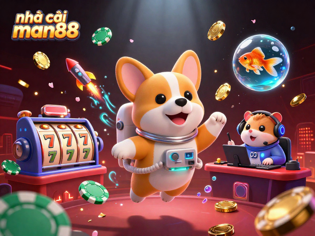 Bet on luck and excitement with nhà cái man88 in a vibrant space casino scene.